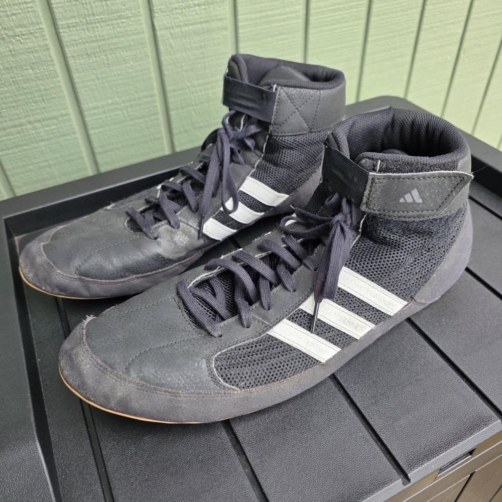 Adidas Combat Speed Wrestling Shoes Mens Black White High Top Grappling Size 15